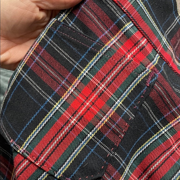 Vintage 70s tartan Plaid ultra bell bottom Wide-Leg high rise Pants- soo cool - Picture 7 of 8